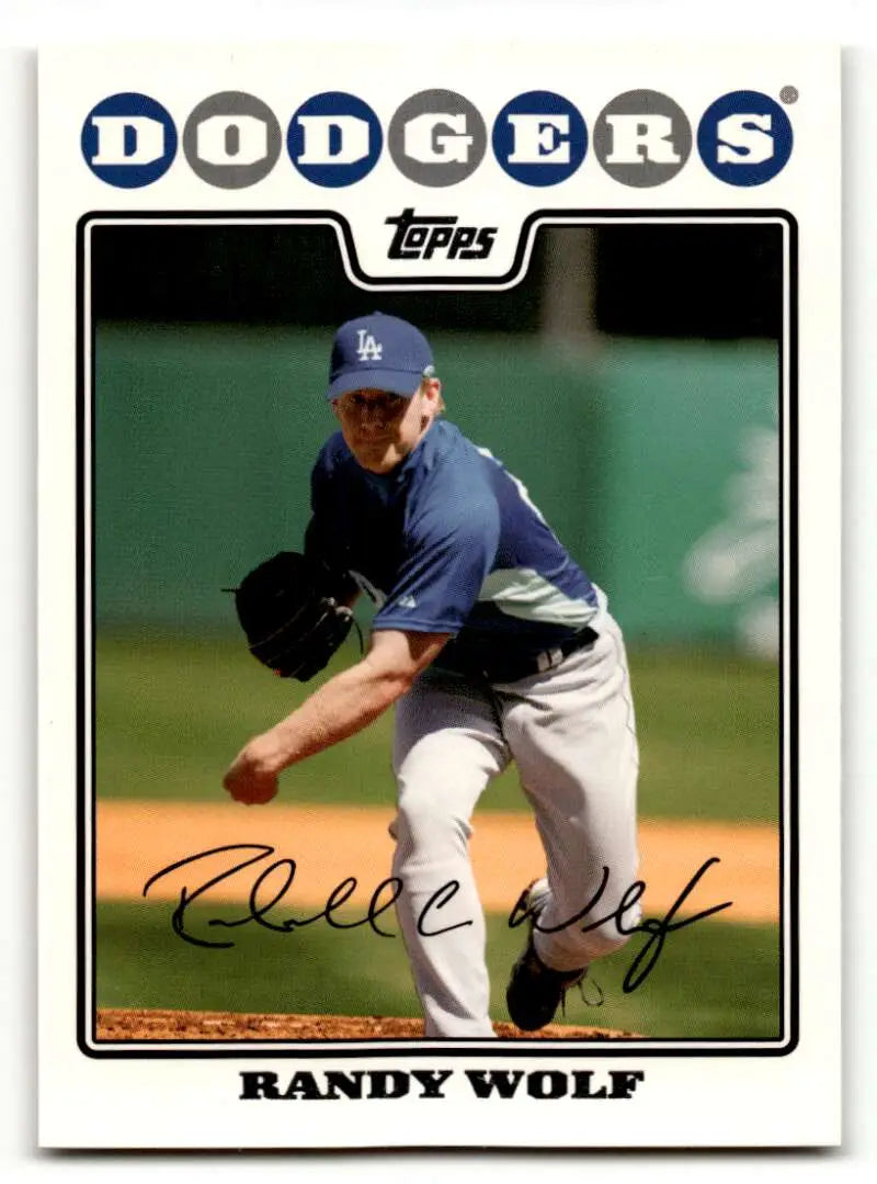 2008 Topps #9 Randy Wolf Los Angeles Dodgers Baseball Cards EX/NM ID:59702
