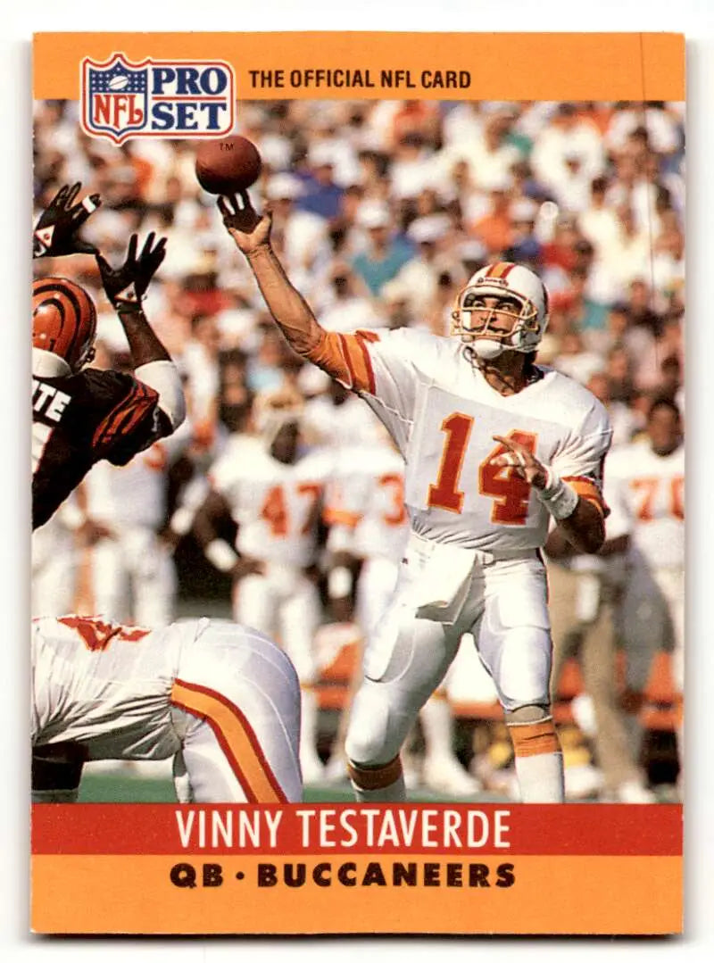 1990 Pro Set #318 Vinny Testaverde Tampa Bay Buccaneers Football Car ID:60036