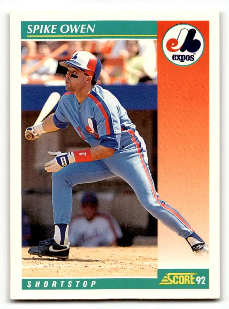 1992 Score #323 Spike Owen Montreal Expos Baseball Cards EX/NM ID:60481