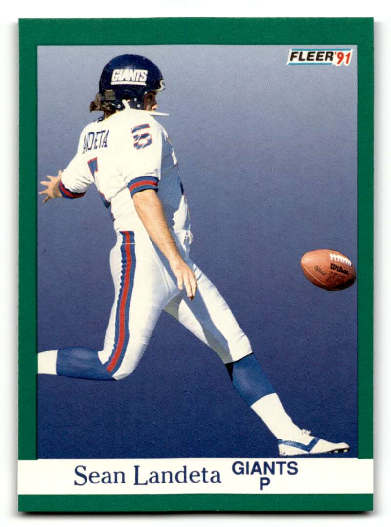 1991 Fleer #315 Sean Landeta New York Giants Football Cards NM Near ID:60505
