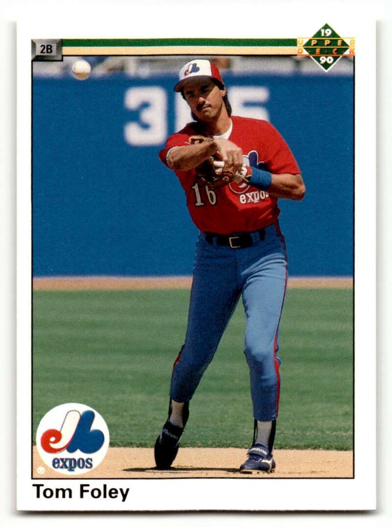 1990 Upper Deck #489 Tom Foley Montreal Expos Baseball Cards EX/NM ID:60851
