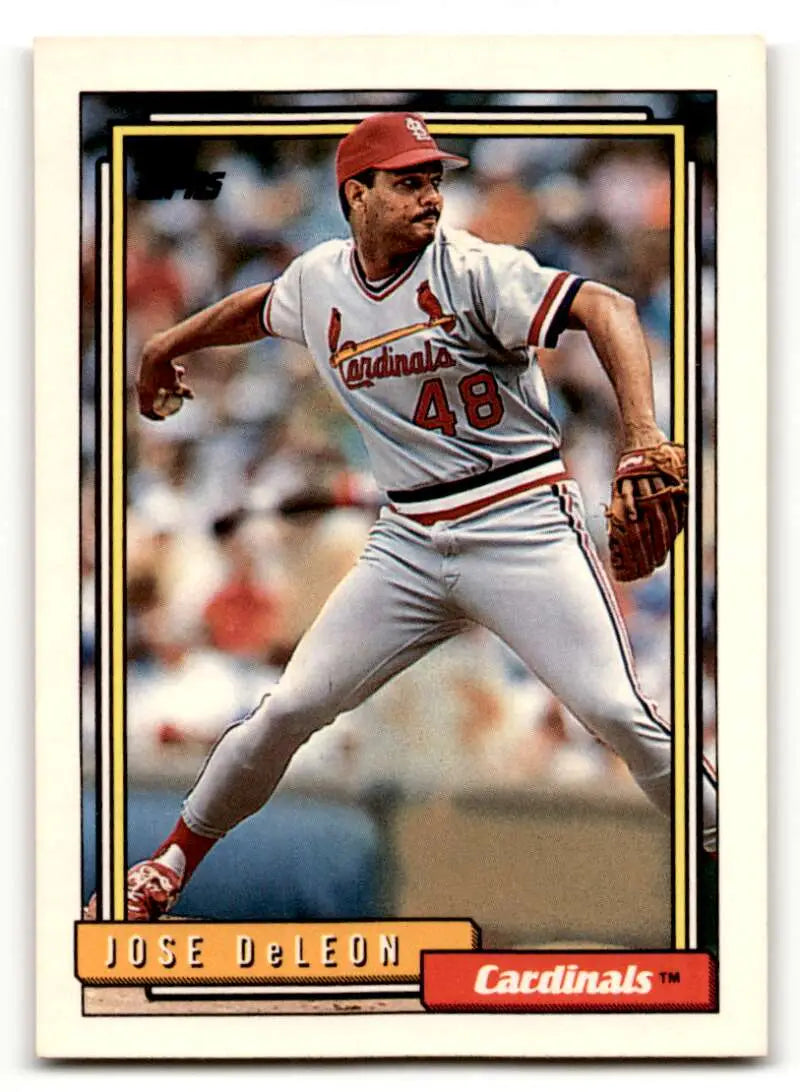 1992 Topps #85 Jose DeLeon St. Louis Cardinals Baseball Cards EX/NM ID:61121