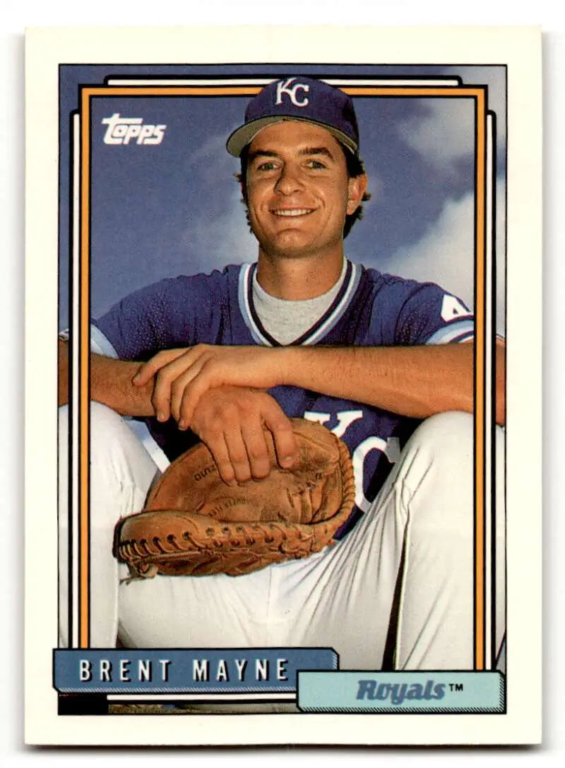 1992 Topps #183 Brent Mayne Kansas City Royals Baseball Cards EX/NM ID:61144