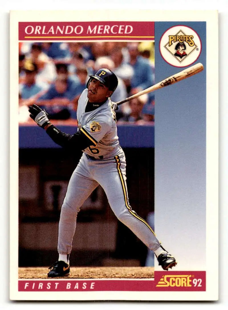 1992 Score #153 Orlando Merced Pittsburgh Pirates Baseball Cards EX/ ID:61182