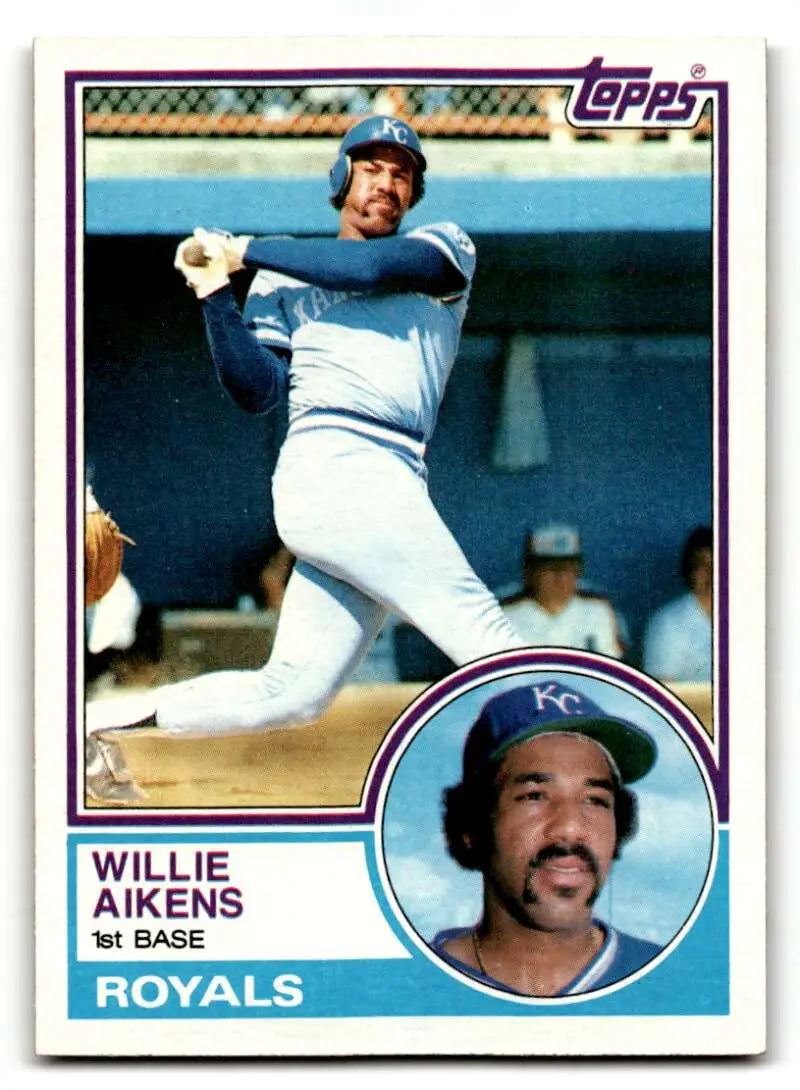 1983 Topps #136 Willie Aikens Kansas City Royals Baseball Cards NM N ID:61390