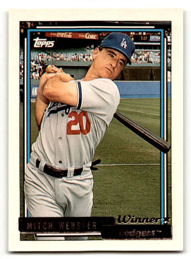 1992 Topps #233 Mitch Webster Los Angeles Dodgers Baseball Cards EX/ ID:61931