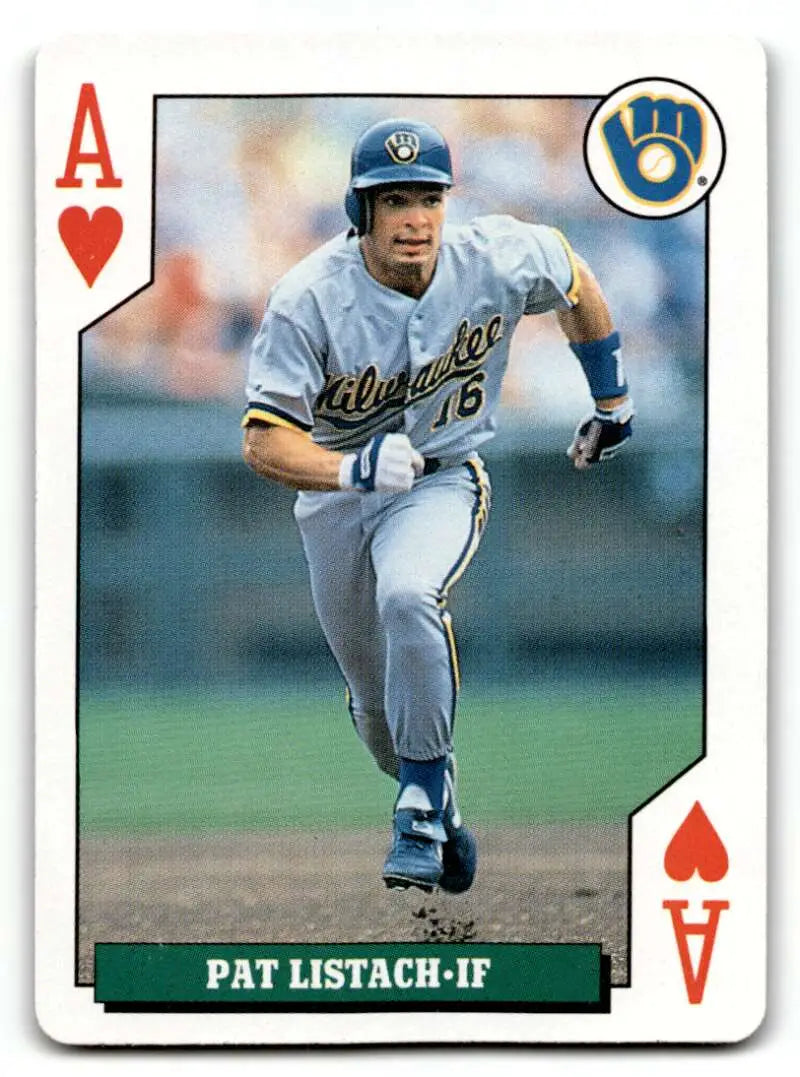 1992 Bicycle Rookies #A Pat Listach Milwaukee Brewers Baseball Cards ID:62045