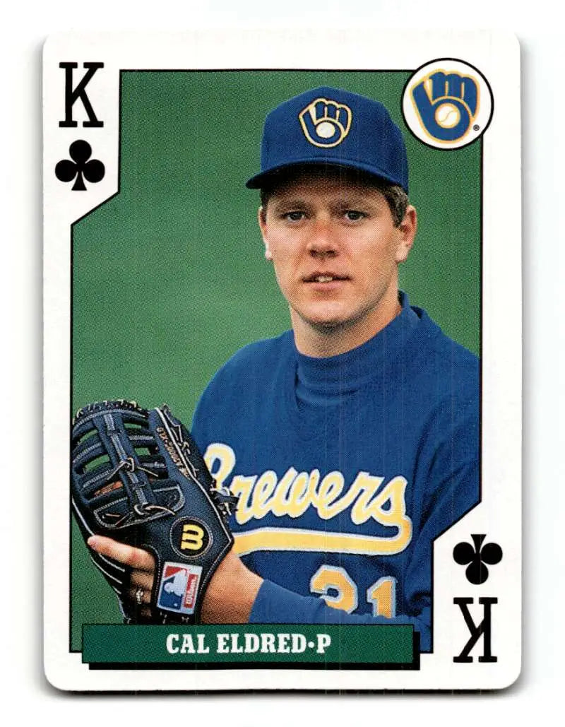 1992 Bicycle Rookies #K Cal Eldred Milwaukee Brewers Baseball Cards ID:62080