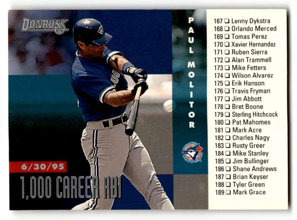 1996 Donruss #325 Paul Molitor Toronto Blue Jays Baseball Cards NM N ID:62762