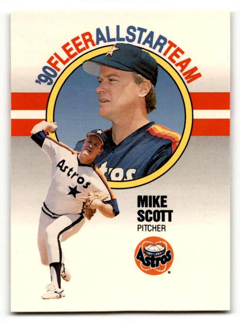 1990 Fleer #10 Mike Scott Houston Astros Baseball Cards EX/NM ID:62774