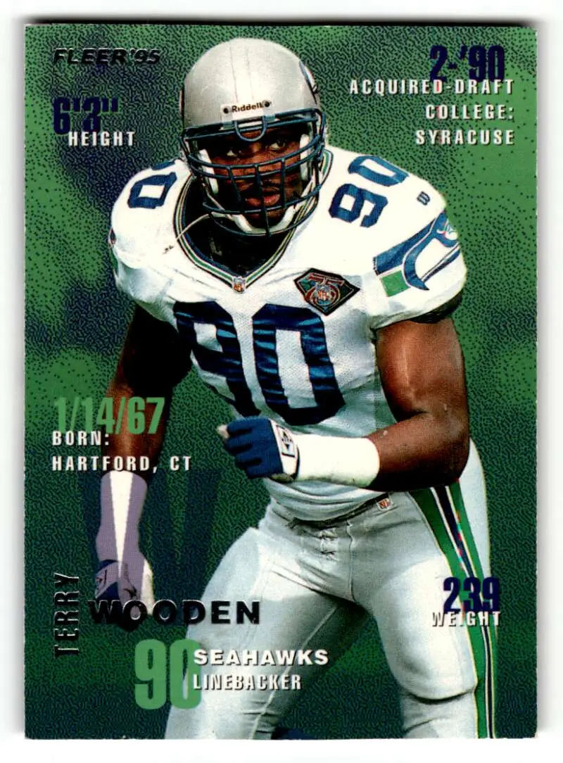 1995 Fleer #367 Terry Wooden Seattle Seahawks Football Cards EX/NM ID:63146