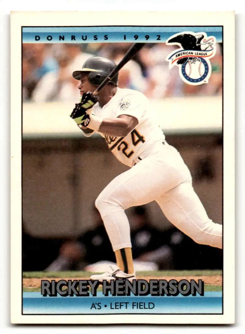 1992 Donruss #30 Rickey Henderson Oakland Athletics Baseball Cards E ID:63179