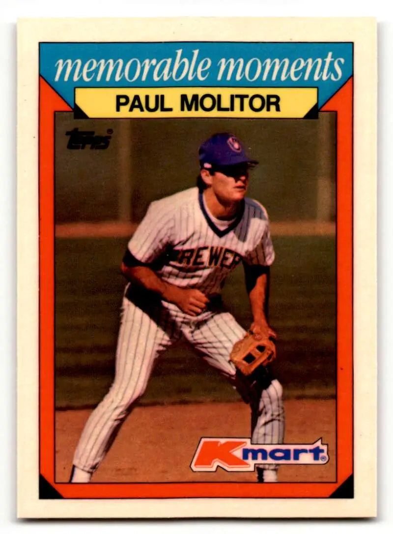 1988 Topps Kmart Memorable Moments #17 Paul Molitor Milwaukee Brewer ID:63200
