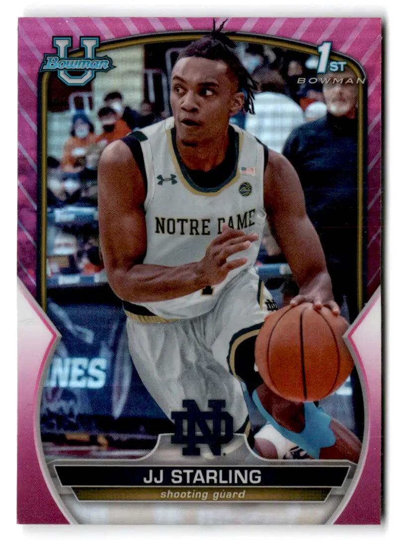 2022-23 Bowman University Chrome Refractor Pink #37 JJ Starling NM Near ID:65461
