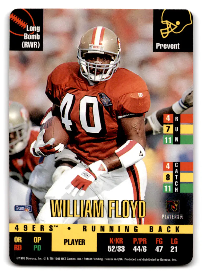1995 Donruss Red Zone #281 William Floyd NM-MT 49ers ID:68137