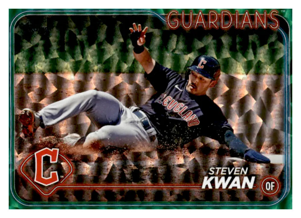2024 Topps Green Crackle Foil #312 Steven Kwan NM-MT 068/499 Guardians
