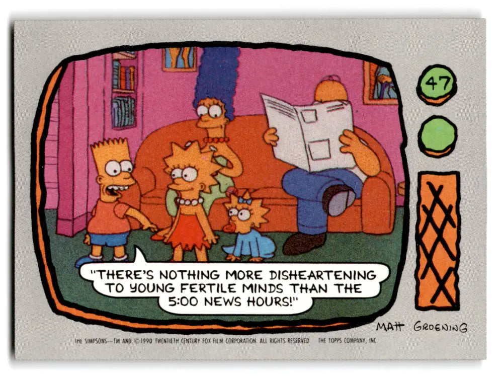 1990 Topps The Simpsons #47 There’s nothing more disheartening to young ID:70326