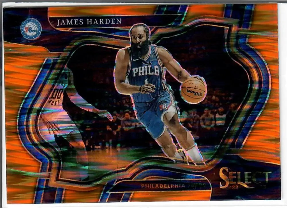 2022-23 Panini Select Orange Flash Prizms #225 James Harden NM-MT 76ers ID:72679