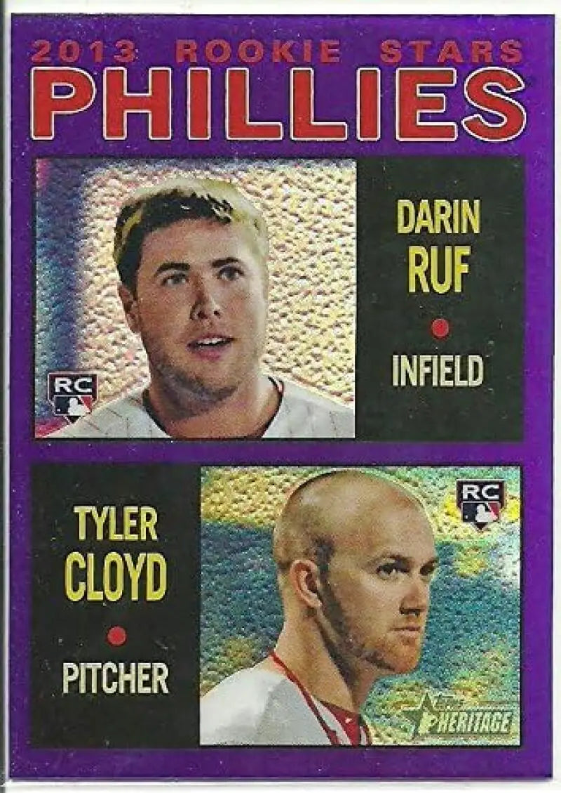 2013 Topps Heritage Chrome Purple Refractors #HC-98 Darin Ruf/Tyler Clo ID:72895