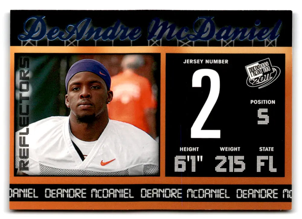 2011 Press Pass Reflectors Blue #11 DeAndre McDaniel NM Near Mint ID:73694