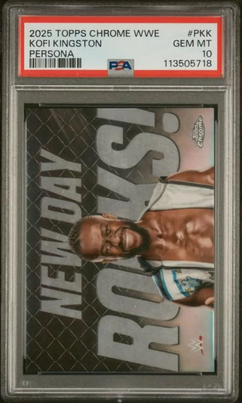 2025 Topps Chrome WWE Persona #P-KK Kofi Kingston PSA 10 GEM MINT POP 2 ID:77558