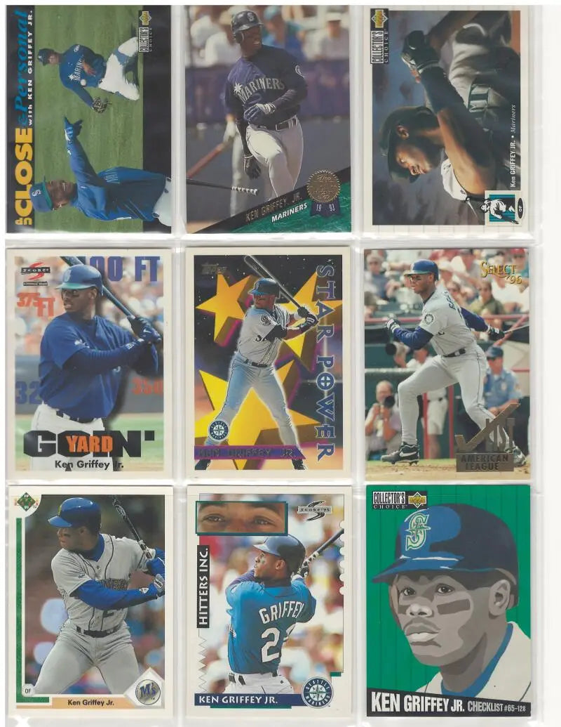 9 Card Lot of Ken Griffey Jr Baseball Trading Cards ID:79512 ID:79512 ID:79512