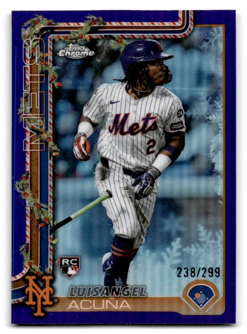 2025 Topps Holiday Chrome Refractor Purple Refractor #HC113 Luisangel A ID:79808