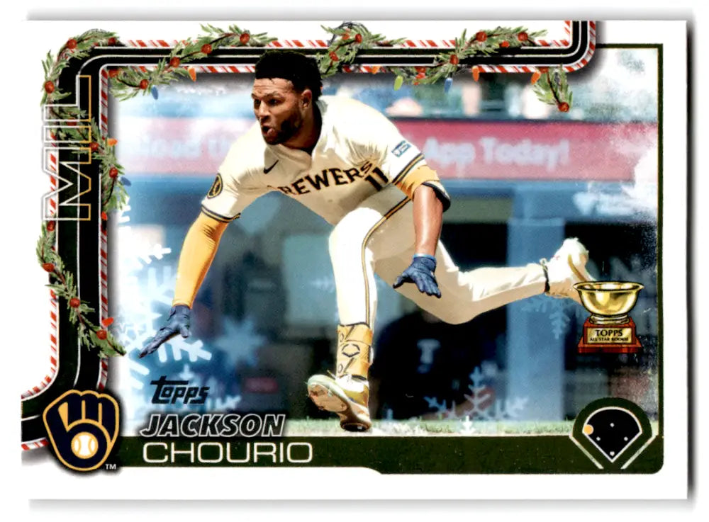 2025 Topps Holiday Backs Variation SP #H182 Jackson Chourio NM-MT Brewe ID:79957