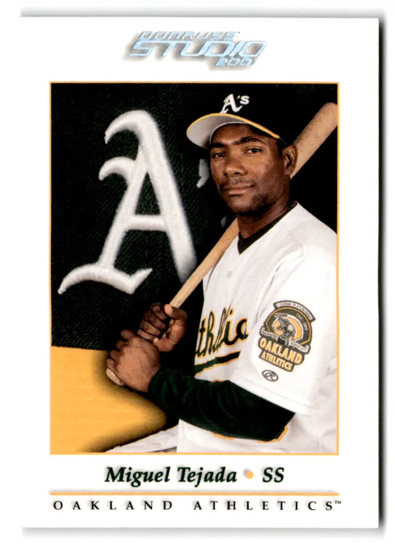 2001 Donruss Studio #77 Miguel Tejada NM Near Mint Athletics ID:82527