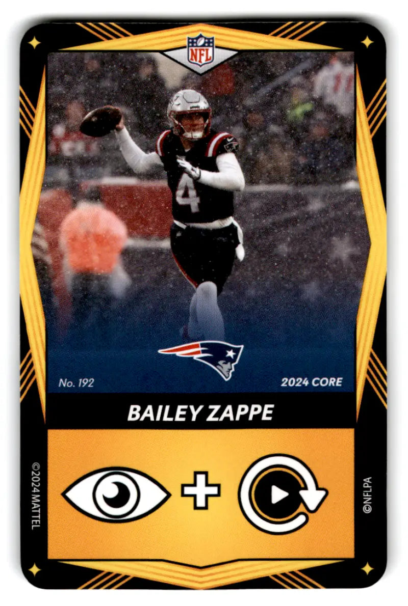 2024 UNO Elite Core Edition Yellow #192 Bailey Zappe NM Near Mint Patri ID:82774