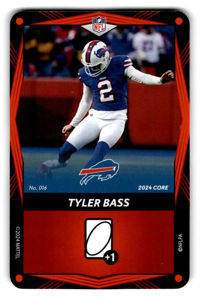 2024 UNO Elite Core Edition Red #16 Tyler Bass NM Near Mint Bills ID:82776