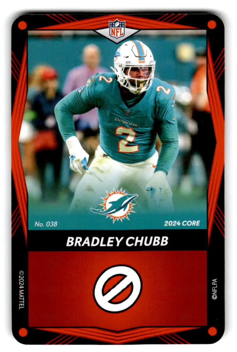 2024 UNO Elite Core Edition Red #38 Bradley Chubb NM Near Mint Dolphins ID:82777