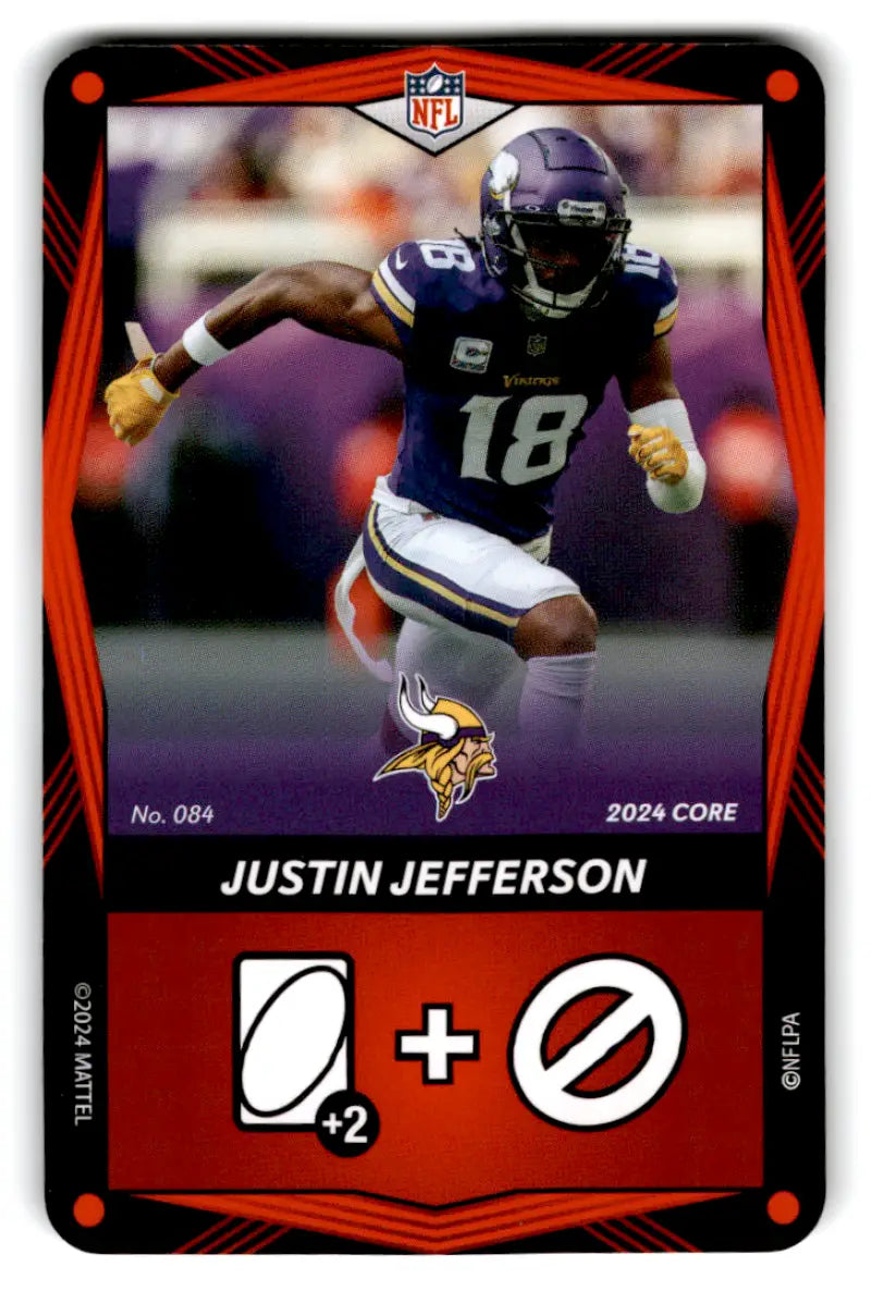 2024 UNO Elite Core Edition Red #84 Justin Jefferson NM Near Mint Vikin ID:82784