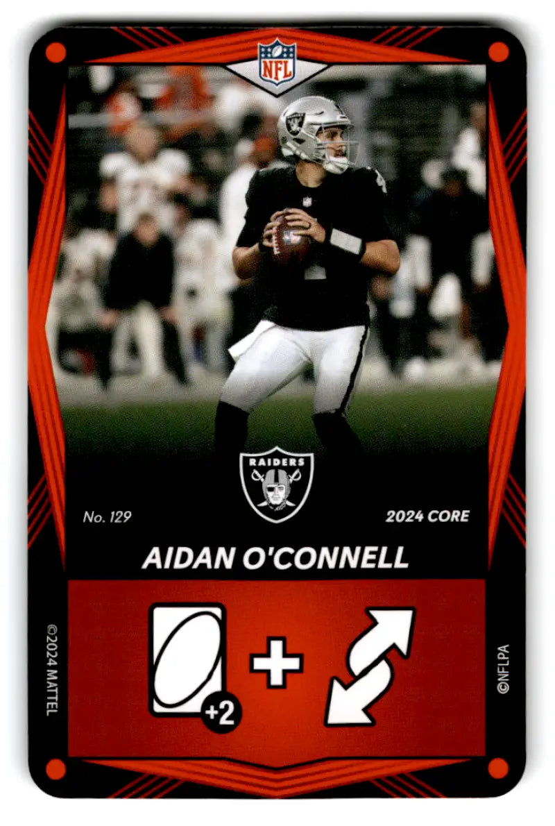 2024 UNO Elite Core Edition Red #129 Aidan O’Connell NM Near Mint LV Ra ID:82788