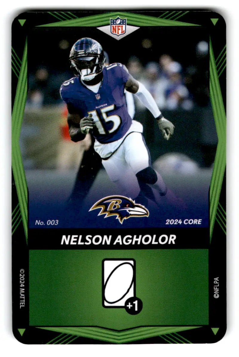 2024 UNO Elite Core Edition Green #3 Nelson Agholor NM Near Mint Ravens ID:82803