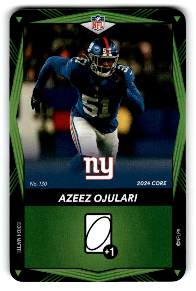 2024 UNO Elite Core Edition Green #130 Azeez Ojulari NM Near Mint NY Gi ID:82818