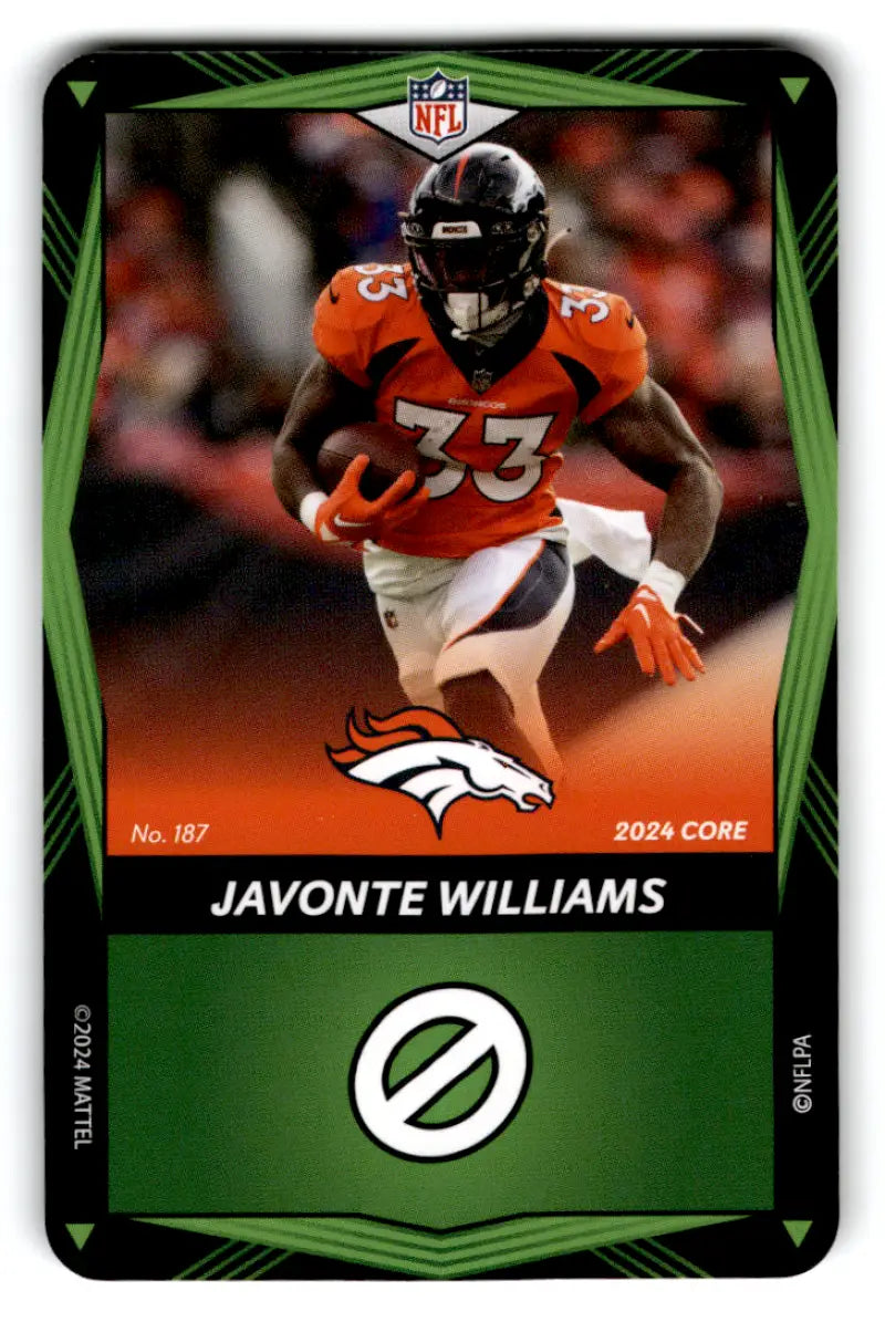 2024 UNO Elite Core Edition Green #187 Javonte Williams NM Near Mint Br ID:82822