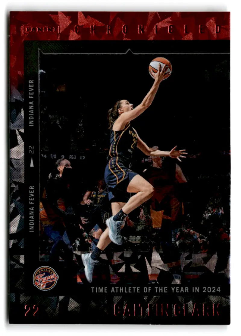 2025 Panini Caitlin Clark Chronicled Red Cracked Ice #18 Caitlin Clark ID:83130