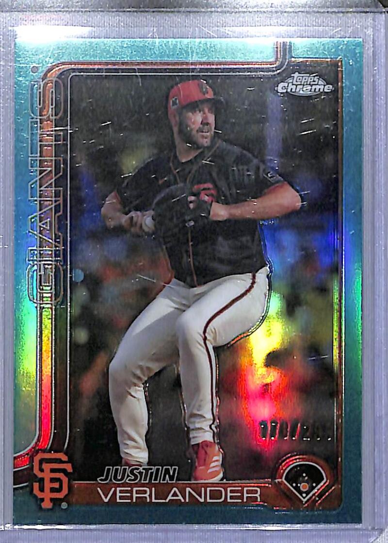2025 Topps Chrome Turquoise #242 Justin Verlander NM-MT 178/299 San Francisco Giants  Image 1