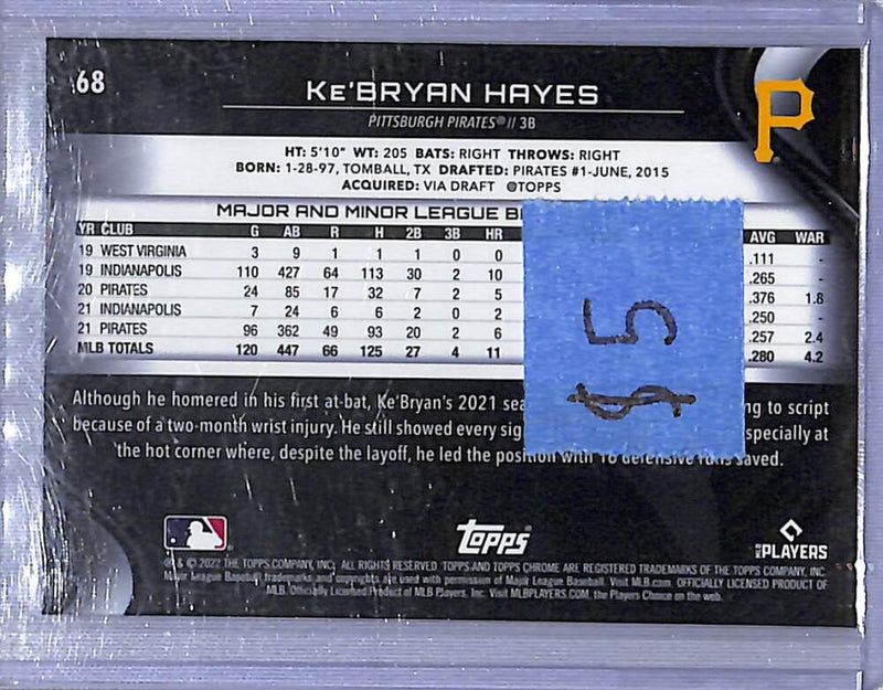 2022 Topps Chrome Black #68 Ke'Bryan Hayes NM-MT Pittsburgh Pirates  Image 2