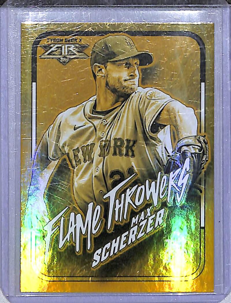 2022 Topps Fire Flame Throwers #FT-4 Max Scherzer NM-MT New York Mets  Image 1