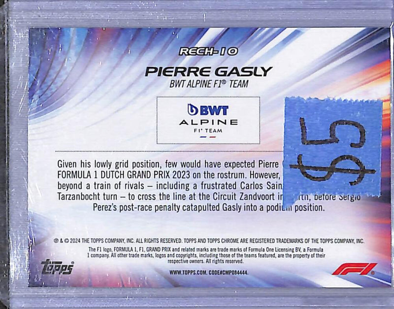 2024 Topps Chrome F1 Re-Charged #RECH-10 Pierre Gasly NM-MT  Image 2