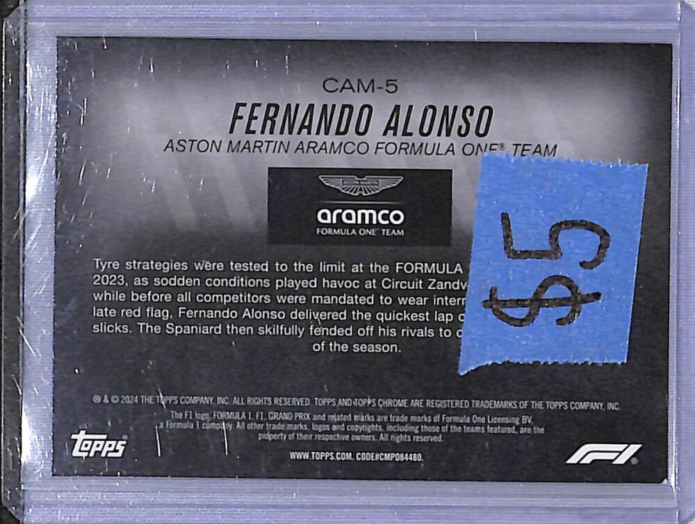 2024 Topps Chrome F1 Camber #CAM-5 Fernando Alonso NM-MT  Image 2