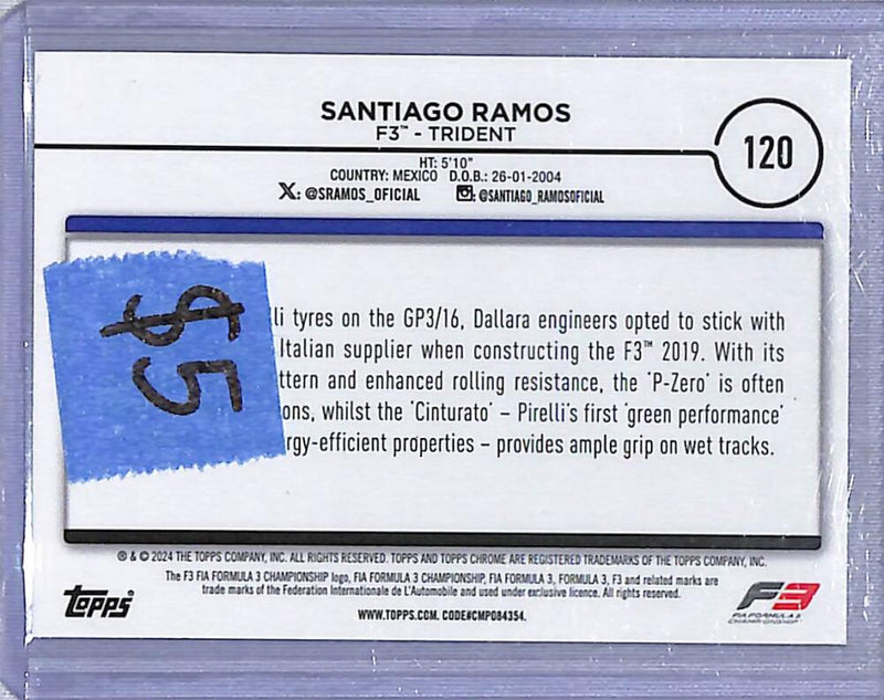 2024 Topps Chrome F1 Sepia #120 Santiago Ramos NM-MT  Image 2