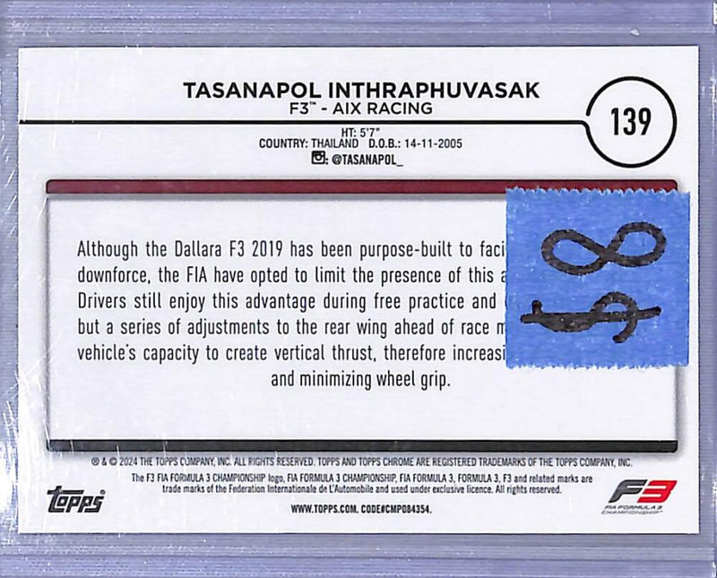 2024 Topps Chrome F1 Negative Ray-Wave #139 Tasanapol Inthraphuvasak NM-MT  Image 2