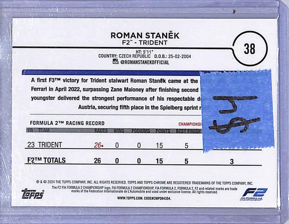 2024 Topps Chrome F1 Negative Ray-Wave #38 Roman Stanek NM-MT  Image 2