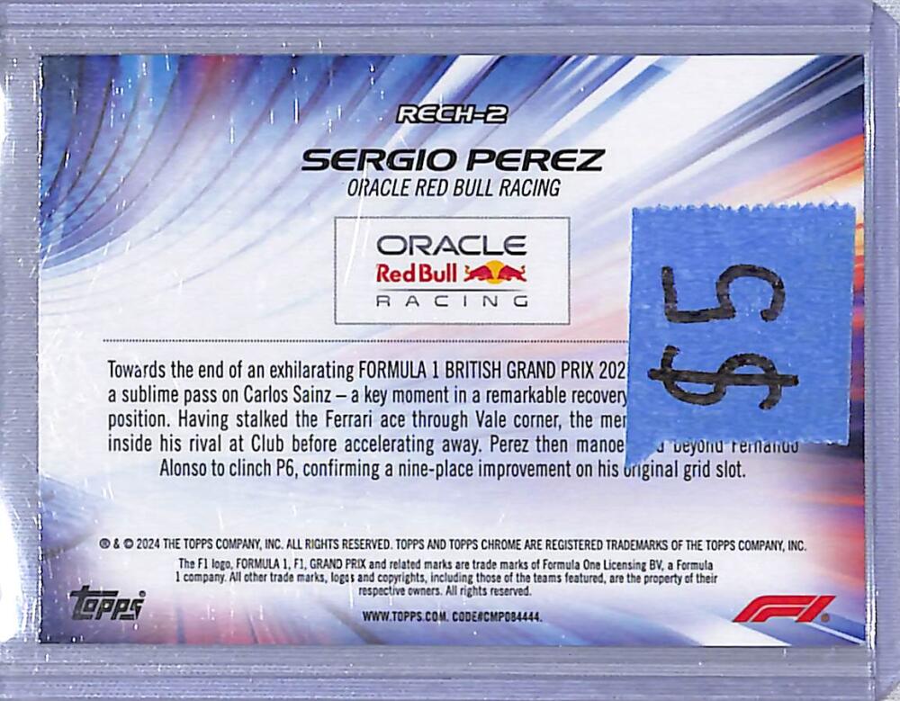 2024 Topps Chrome F1 Re-Charged #RECH-2 Sergio Perez NM-MT  Image 2