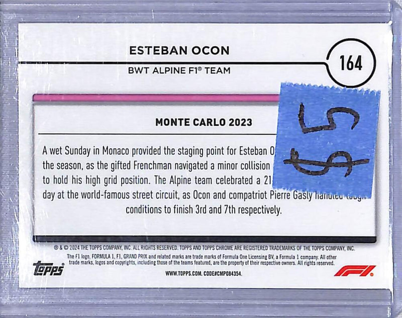 2024 Topps Chrome F1 Negative Ray-Wave #164 Esteban Ocon NM-MT  Image 2