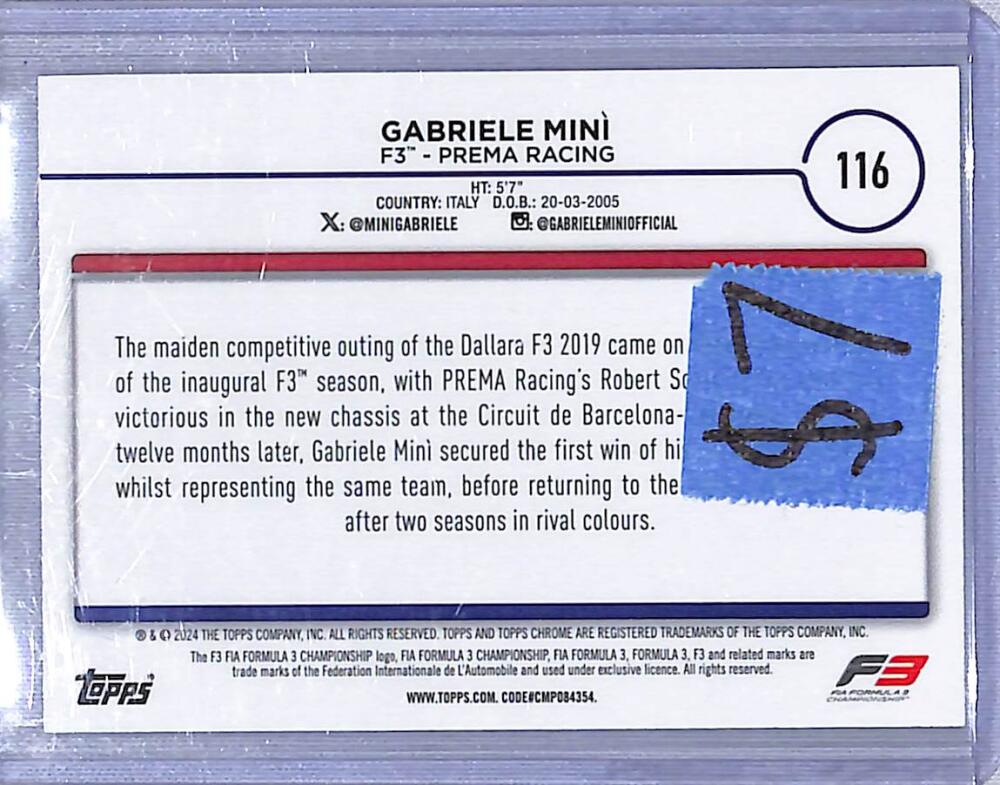 2024 Topps Chrome F1 Negative Ray-Wave #116 Gabrielf Mini NM-MT  Image 2