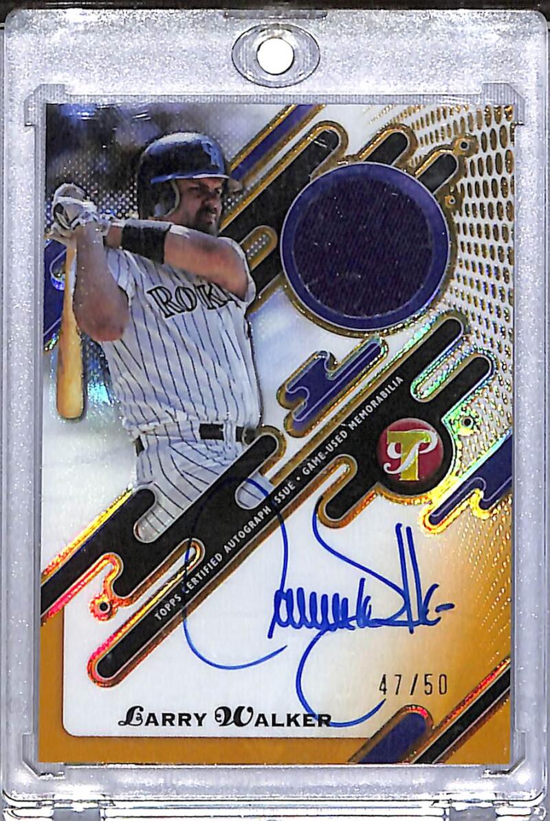2025 Topps Pristine Pieces Gold #PPAR-LW Larry Walker NM-MT MEM Auto 47/50 Colorado Rockies  Image 1